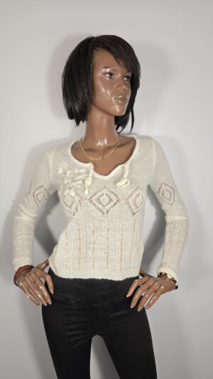Maglia taglia S con ricami e perline