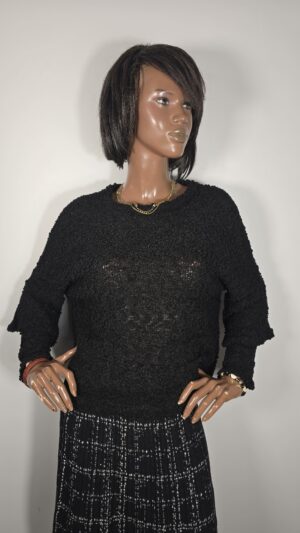 Maglia OVS taglia L trama bouclé nera