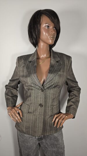 Blazer Biaggini taglia 40/42 grigio fantasia a righe