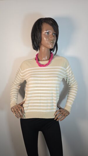 Maglia a righe beige taglia unica