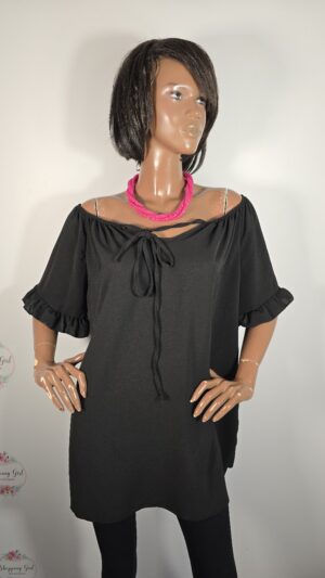 Blusa curvy nera veste dalla L alla 3XL