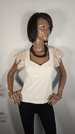 Tshirt particolare veste S/M con maniche di tulle